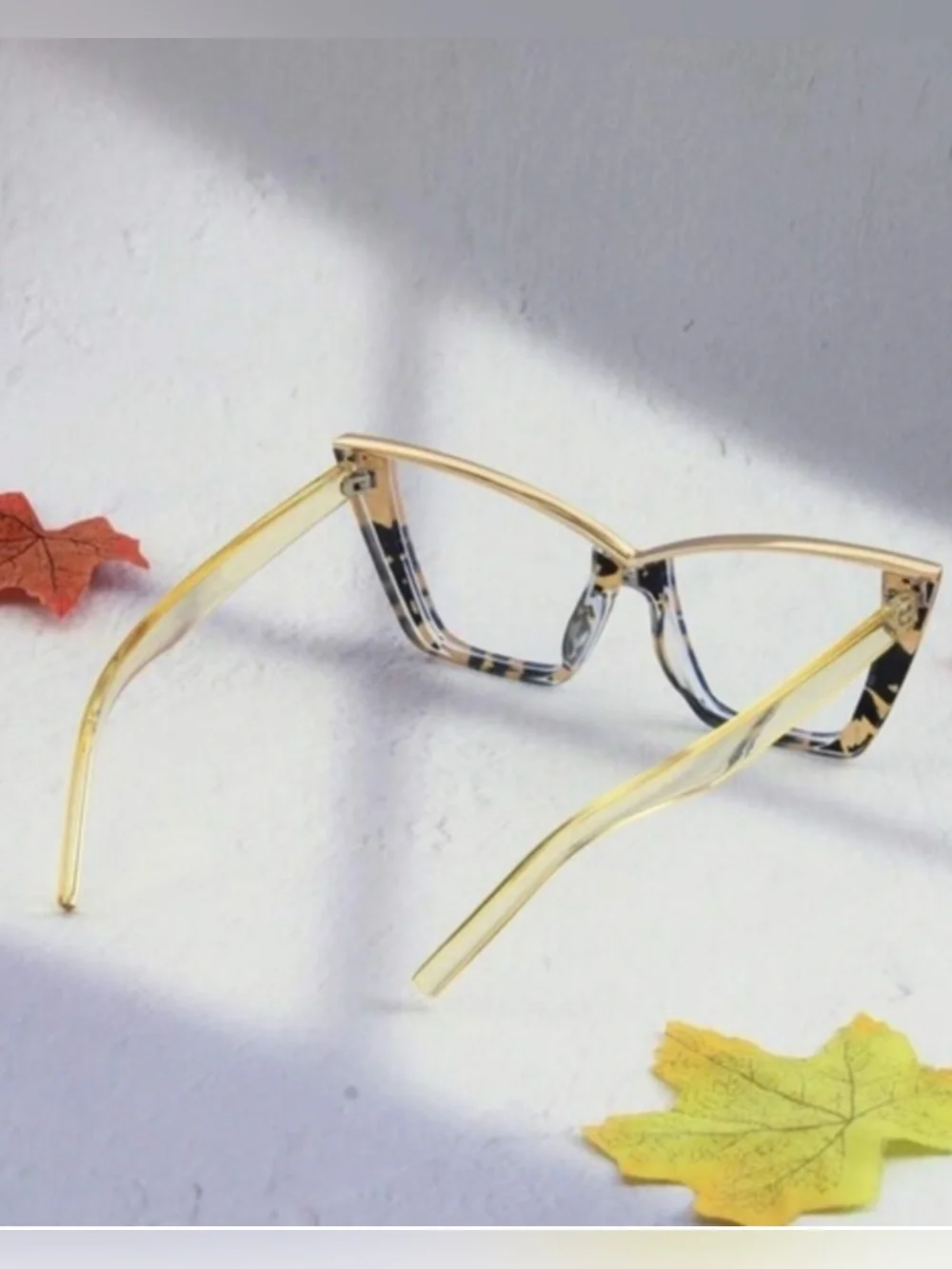🌸 NEW Women's Leopard Print Square Frame Glasses - Brown/Black